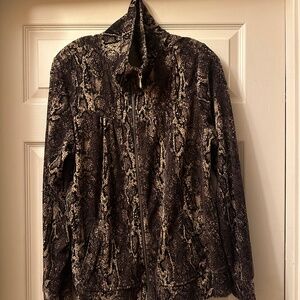 Style & Co Sport || Size XL || Full Zip Jacket Hoodie Python Print Cotton Blend